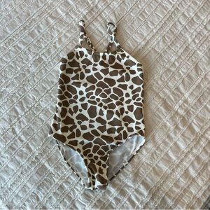 Zara Swim Kids swimsuit 2-3 years Animal Print 1 Piece Brown/Cream bathing suit